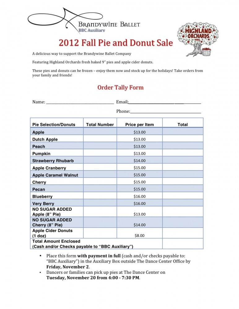 Brandywine Ballet Auxiliary to Host Pie & Donut Sale — Perfect for the