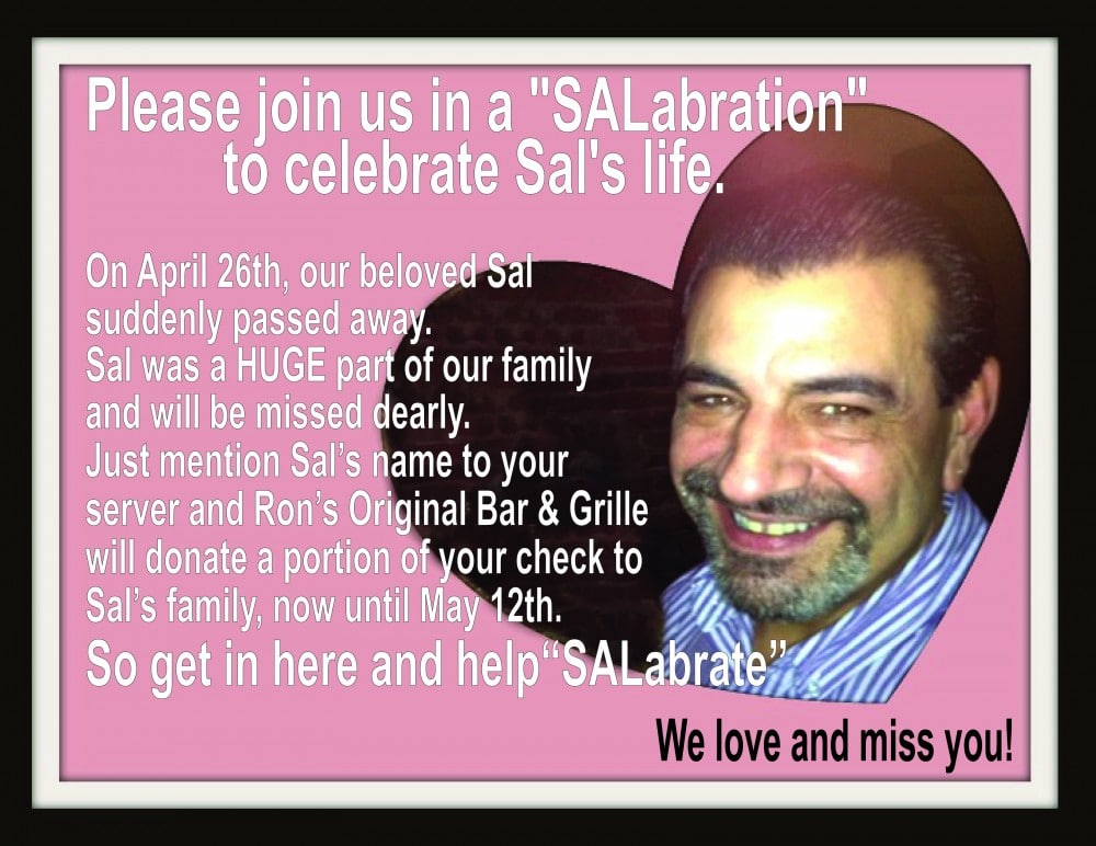 Ron's Sal heart pic donation meal