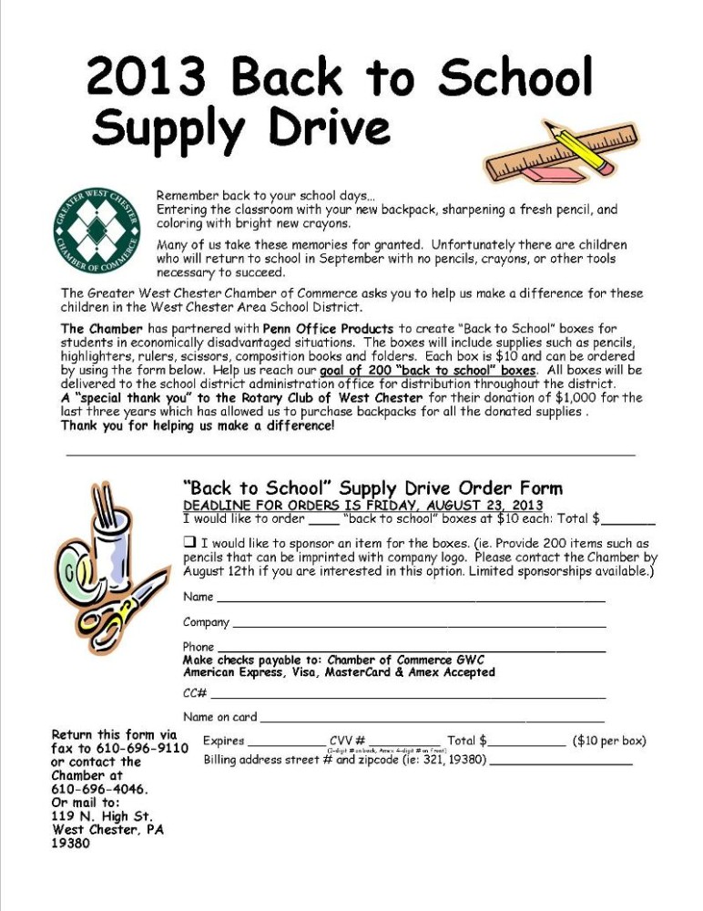 Still Time to Donate to Greater West Chester Chamber of Commerce's Back ...