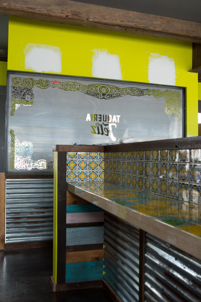 Inside Taqueria Feliz, During Construction