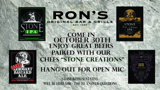 Ron's Stone promo oct 30th