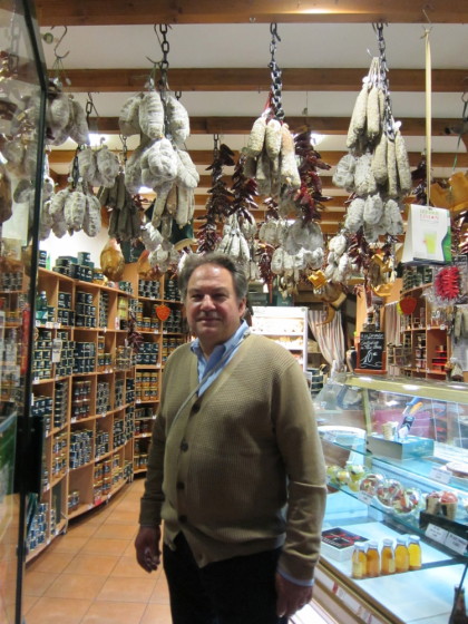 Dan in Parisian Butcher Shop