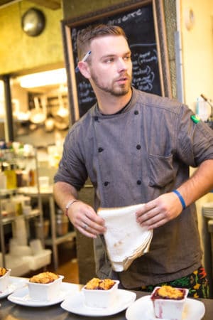 chef dave with sweet potato cobbler