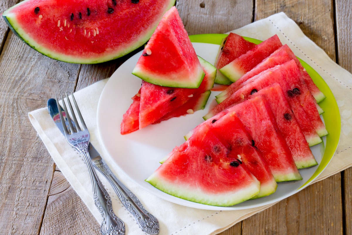 Fresh slices of watermelon