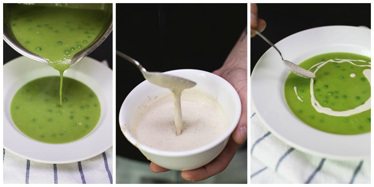 Pea Soup with Morel Mushrooms