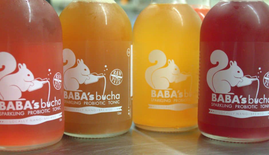 4 Baba's Bucha bottles