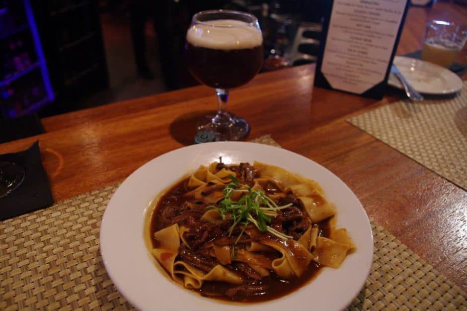 Rochefort 8 and Short Rib Papparadelle at Morris Tap & Grill