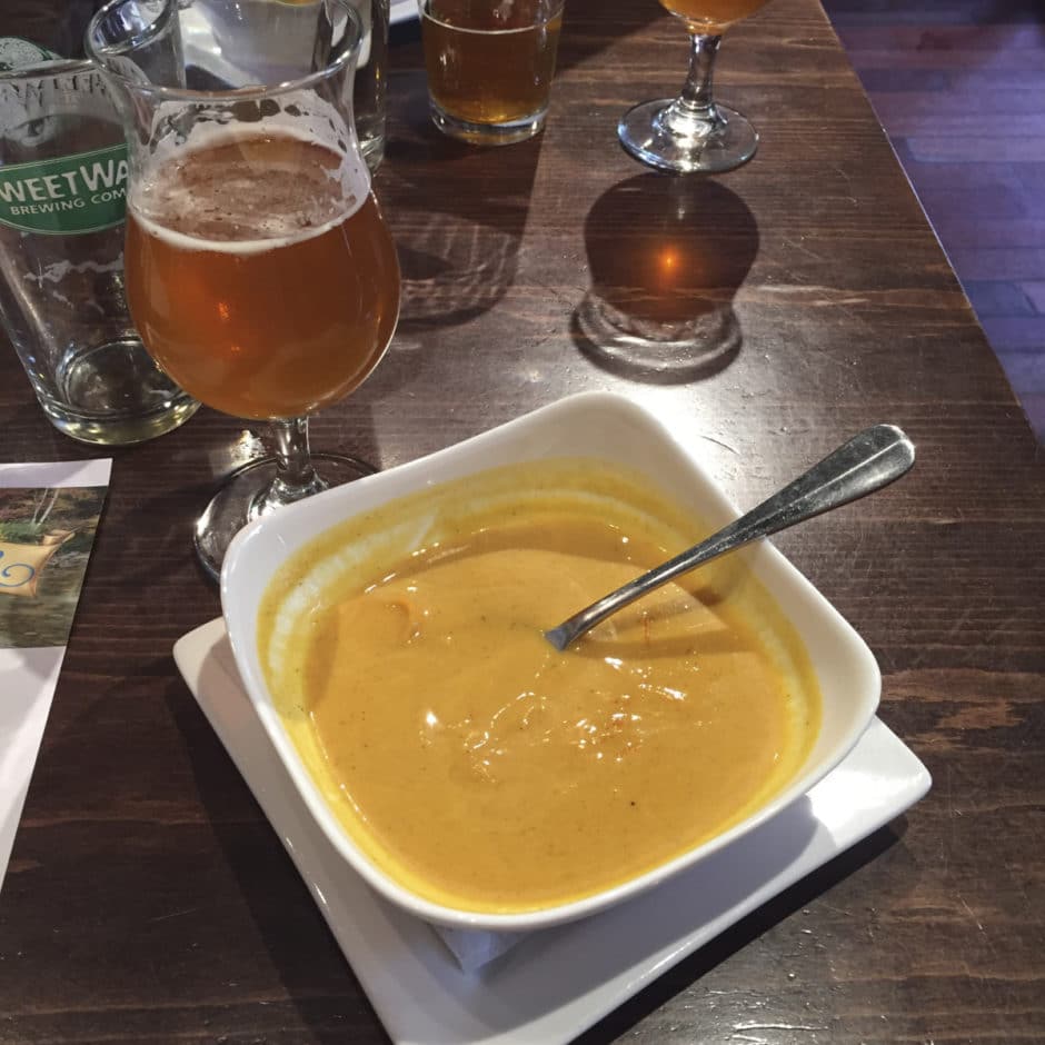 sweetwater - 420 pale ale with butternut squash soup