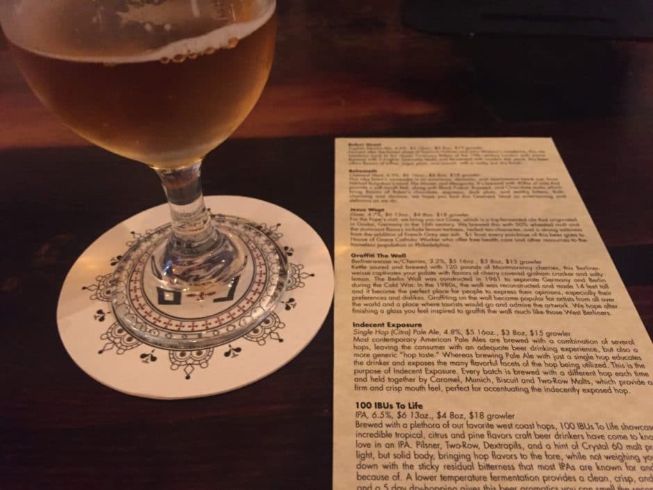 Crime and Punishment Beer Menu
