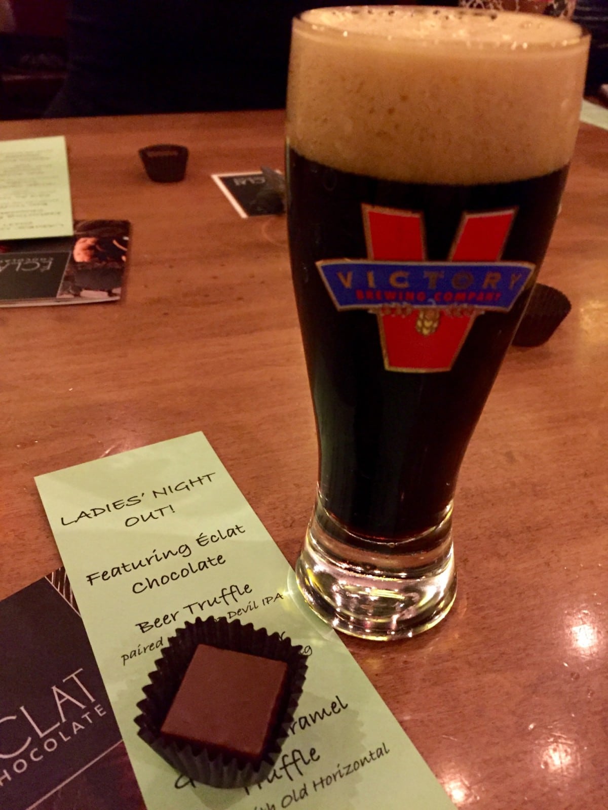 Victory beer and Eclat chocolates