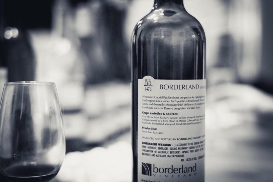 Borderland Vineyard Wine Bottle