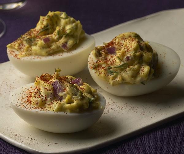 Saint Lucifer Deviled Eggs