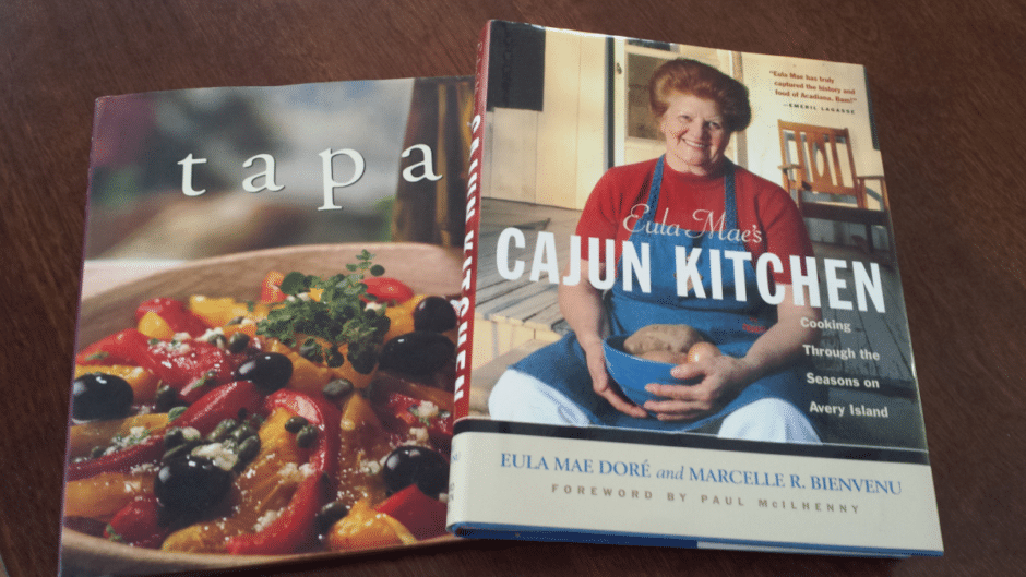 Tapas and Cajun cookbooks