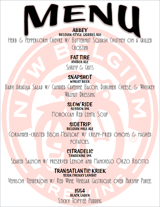 The Garryowen Irish Pub New Belgium Beer Dinner