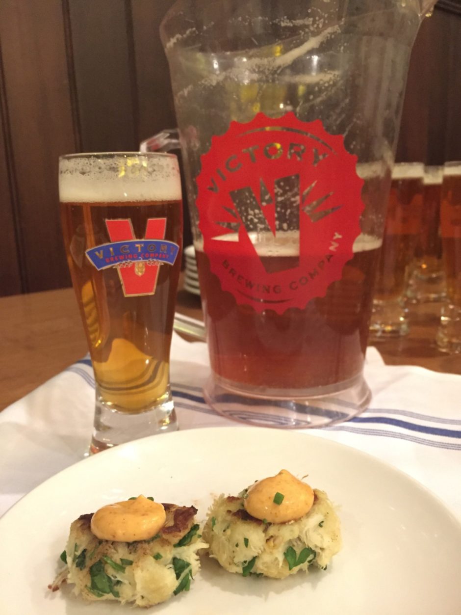Victory Brewing Company Crab Cakes and Headwaters Pale Ale