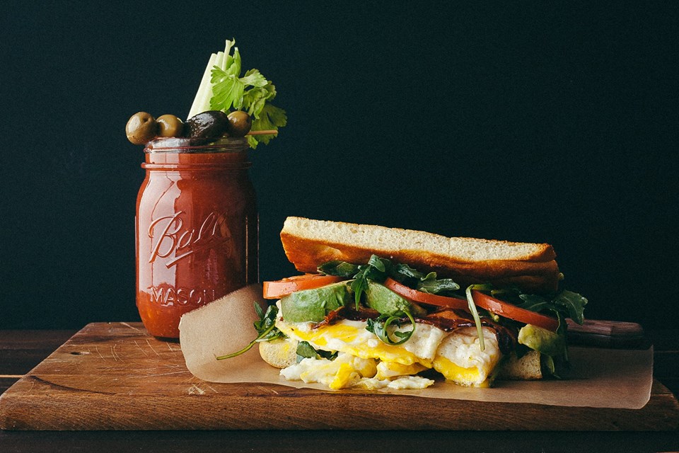 Carlino's Bloody Mary and Ultimate BLT Egg Sandwich