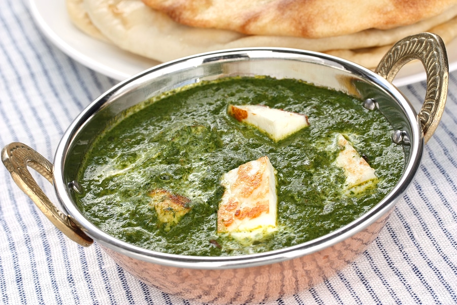 palak paneer, spinach and cheese curry , indian food