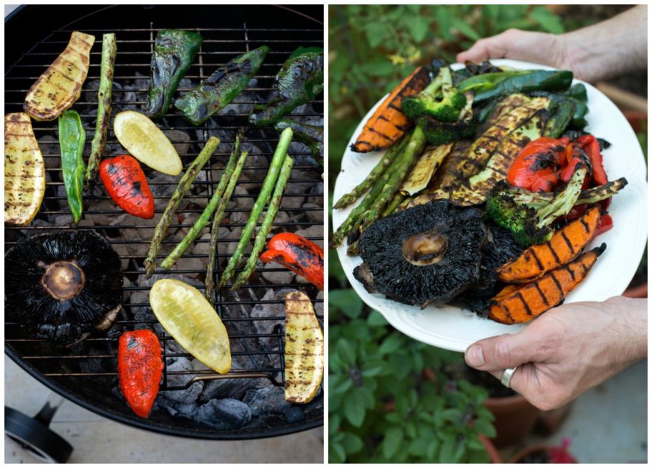 PA veggies grilling collage