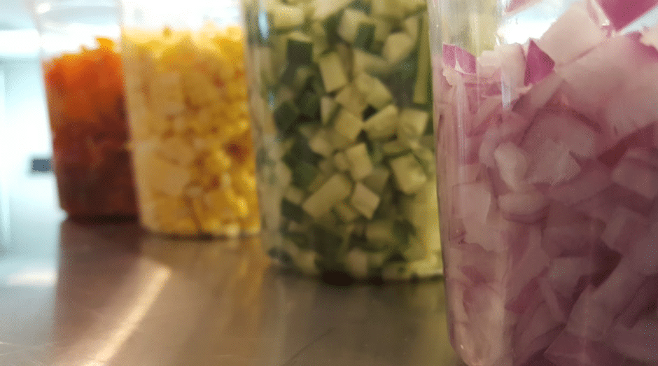 Gazpacho chopped ingredients