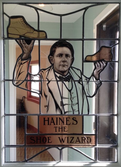 Haines Shoe House Front Door stained glass detail