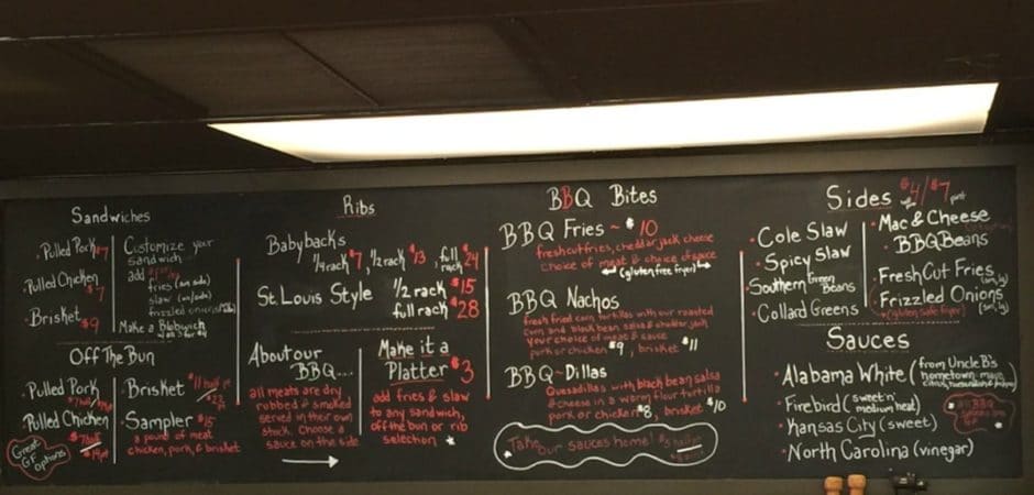 Uncle B's BBQ Shack menu