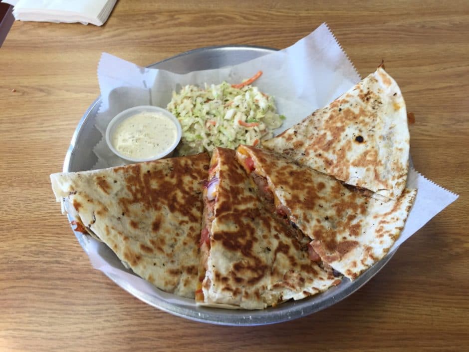 uncle B's BBQ Shack pork quesadilla