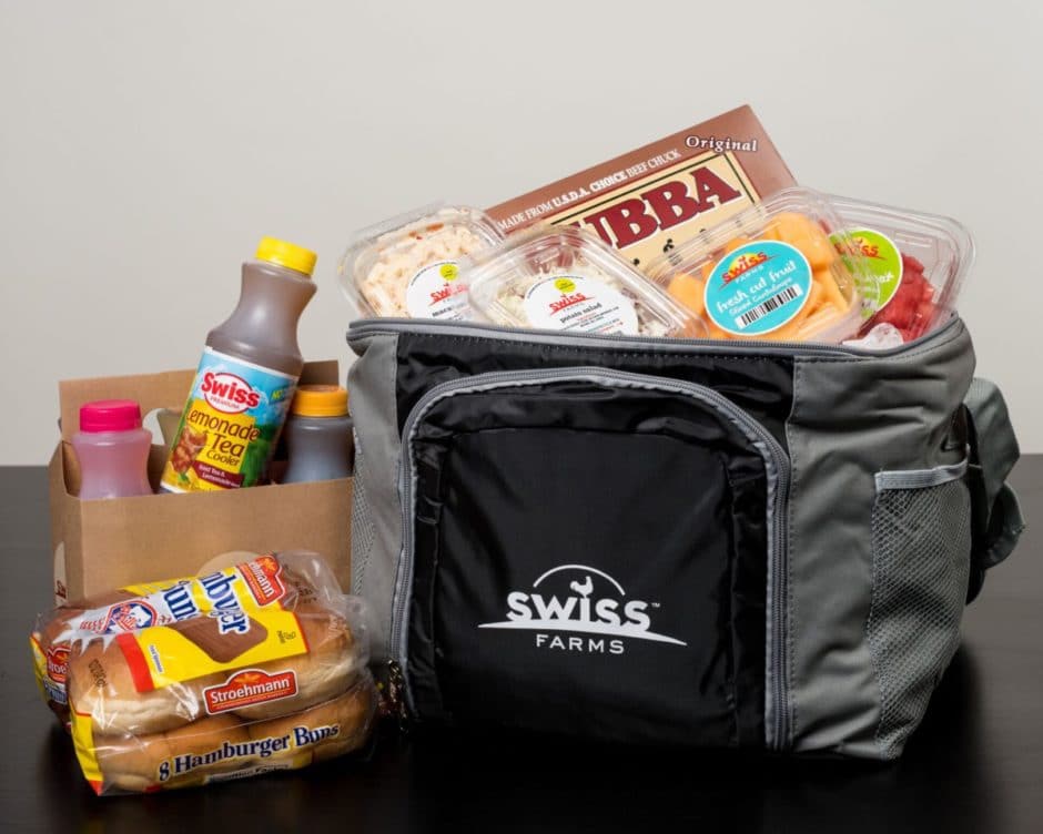 Swiss Farms Cooler with Products