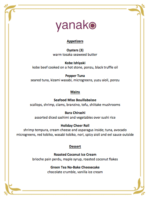 yanako-holiday-menu