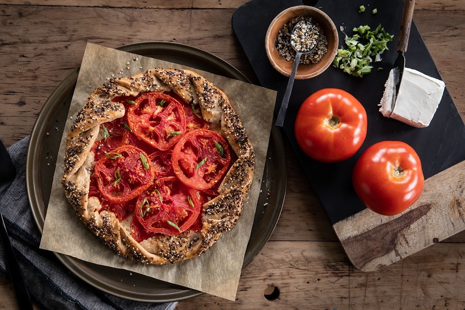 tomato cream cheese galette