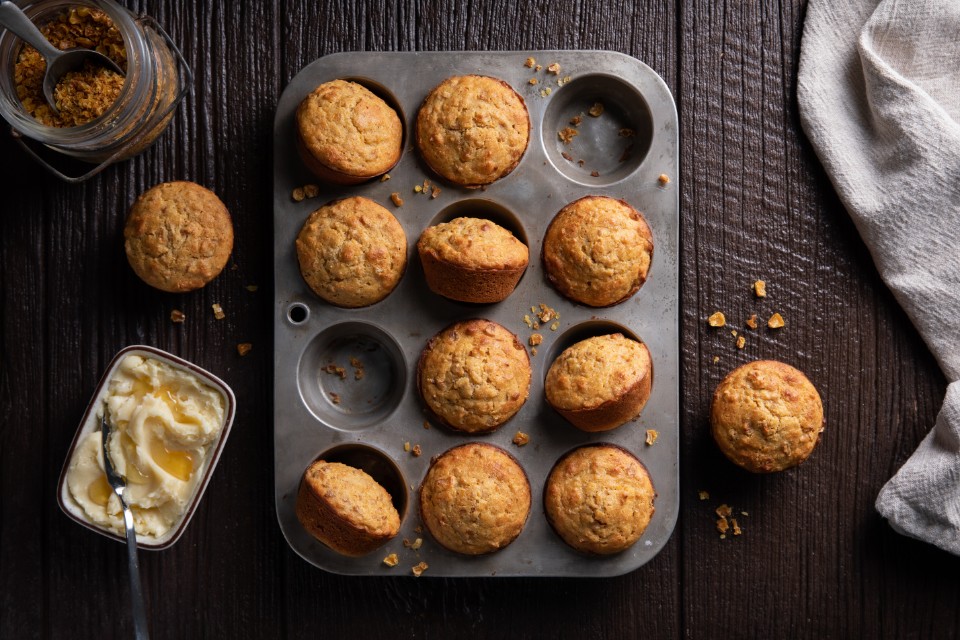 dried sweet corn muffins