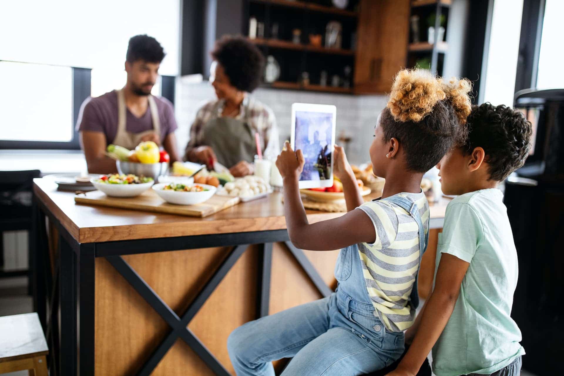 Happy Family in Kitchen