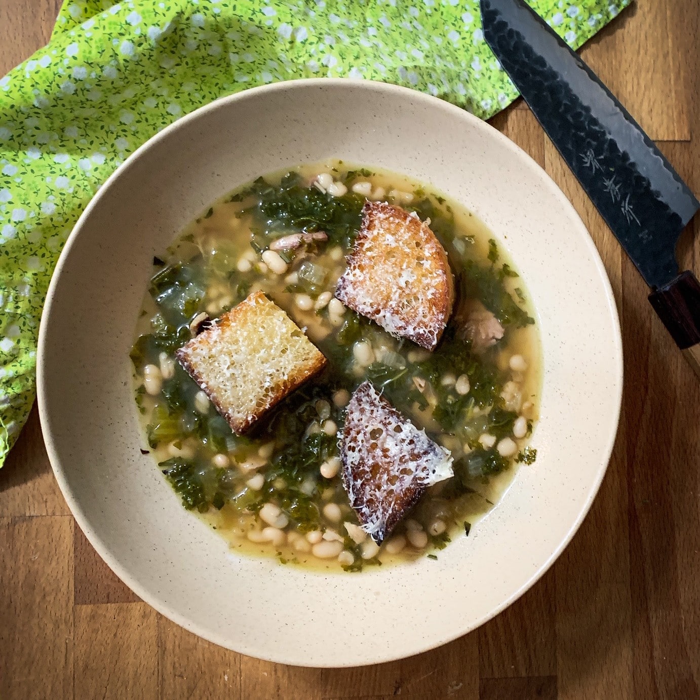 White Bean, Smoked Turkey and Kale Soup from Chef Josh Fidler