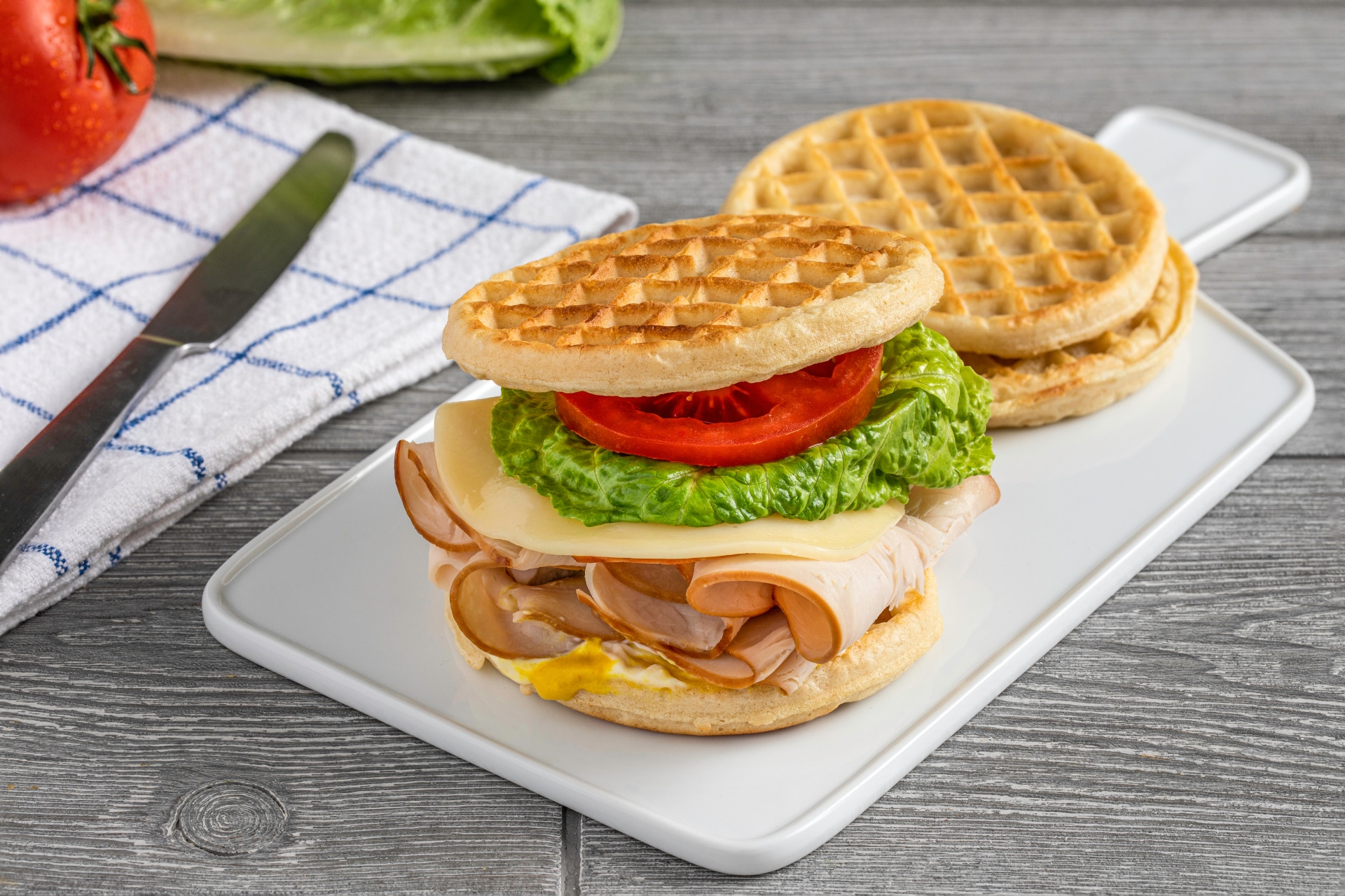 Turkey & Swiss Waffle Panini - Yummy Healthy Easy