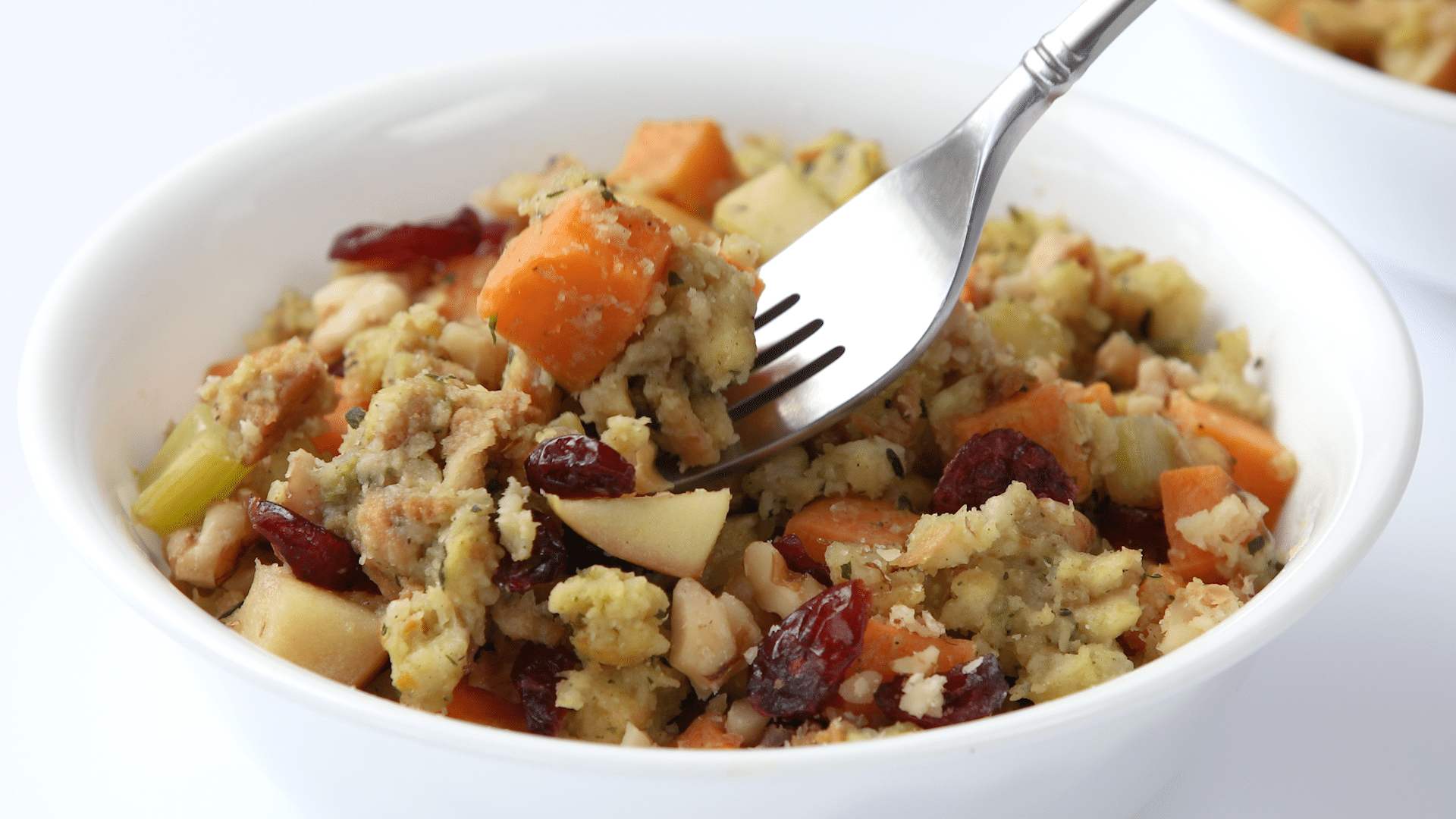 Nourish PA Skillet Stove Top Stuffing with Sweet Potatoes and Apples