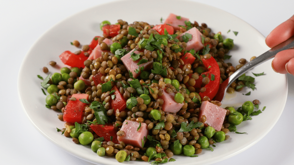 ham and lentil salad