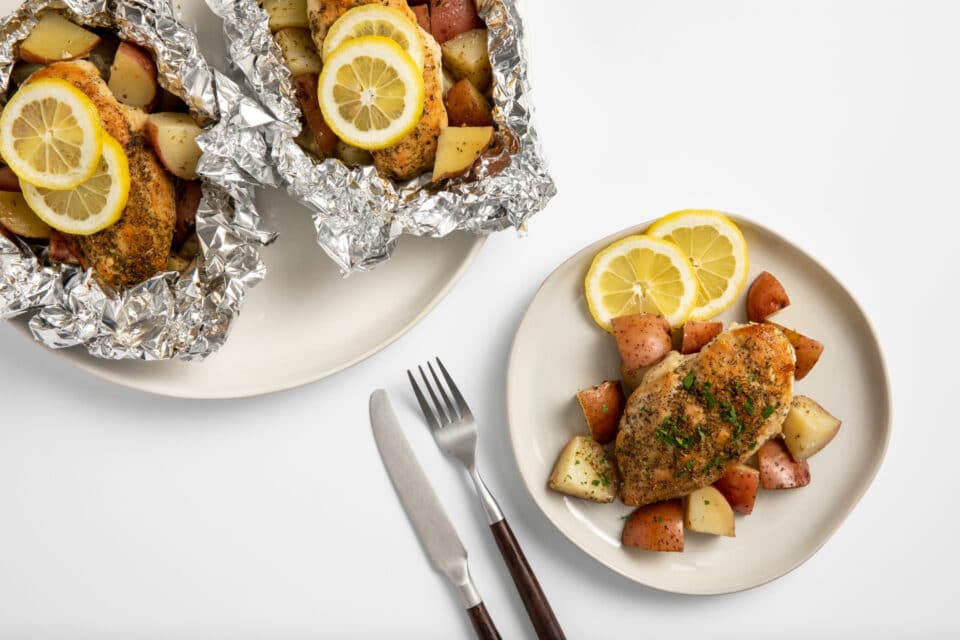 Foil Wrapped Lemon Chicken and Potatoes