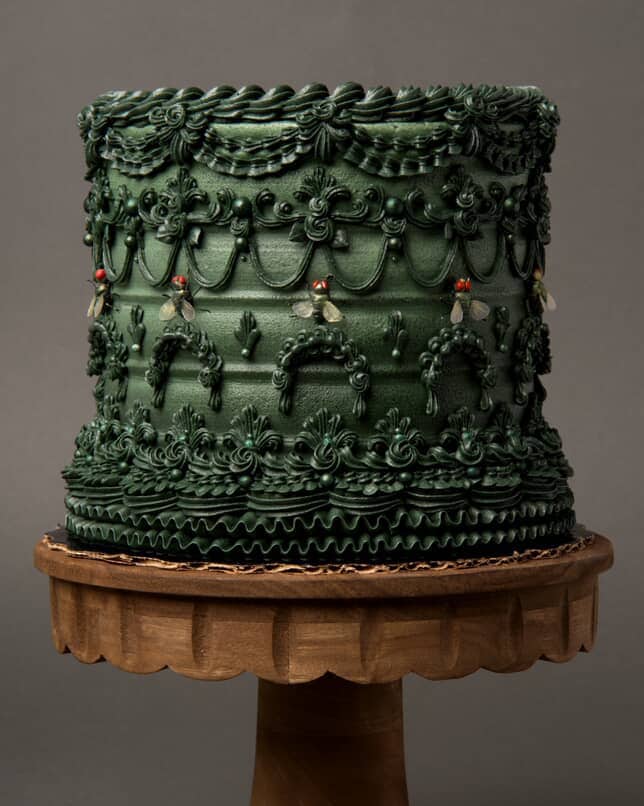 A green cake at Vegan Treats in Bethlehem.