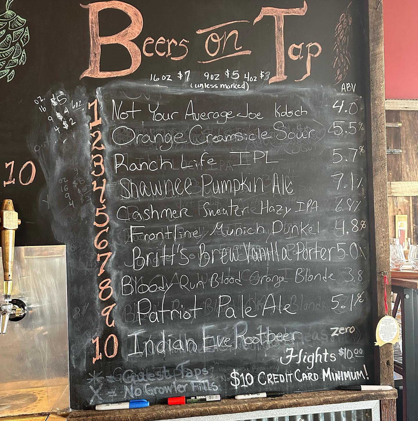 Olde Bedford Brewing tap list