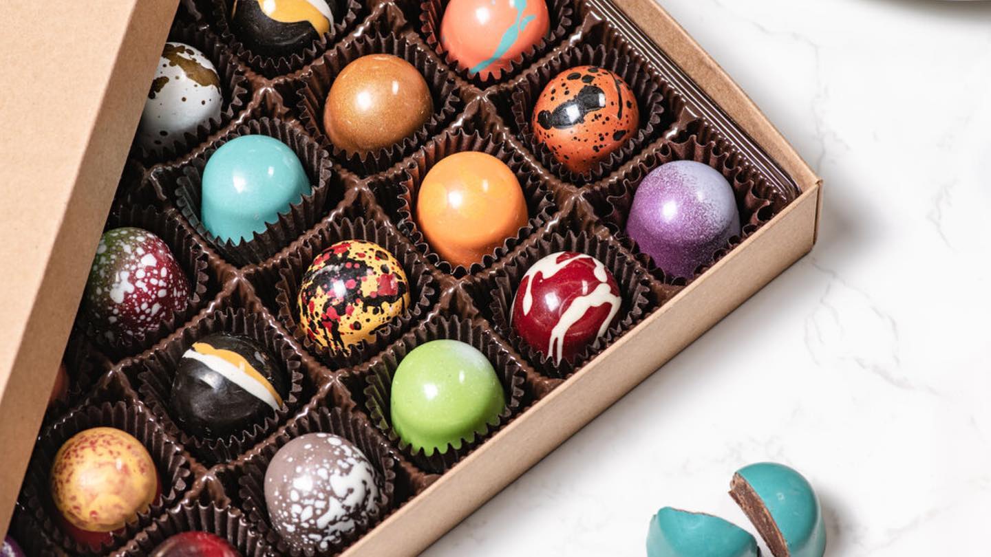 Hand painted bonbons at Aurora Grace.