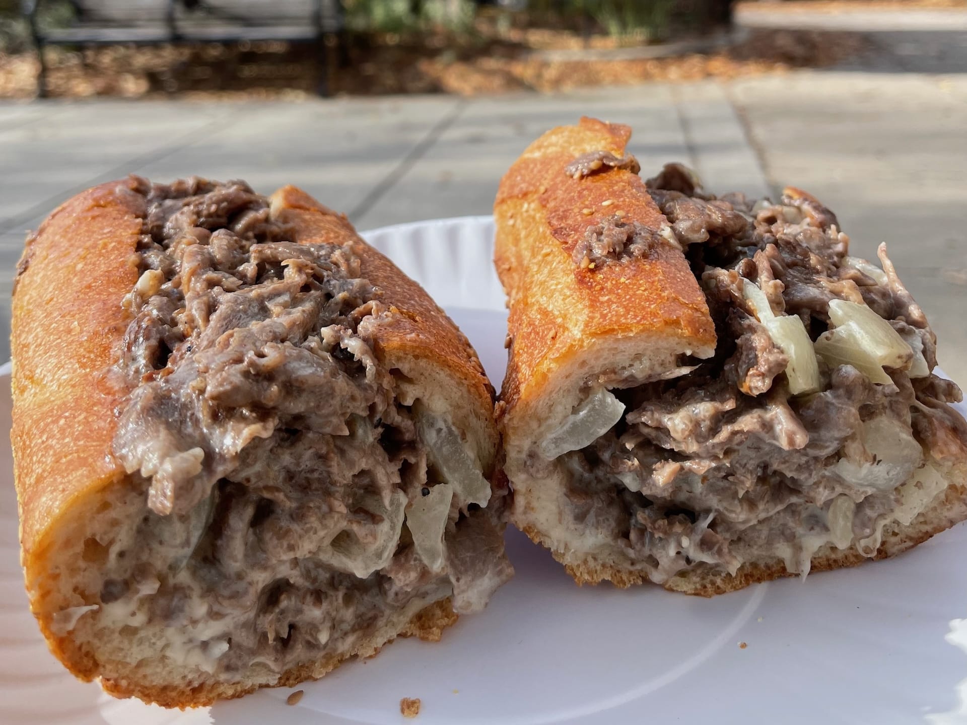 A cheesesteak from Angelo's Pizzeria.