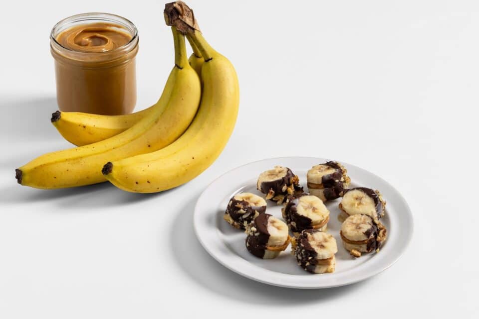 Nourish PA frozen banana and peanut butter bites.