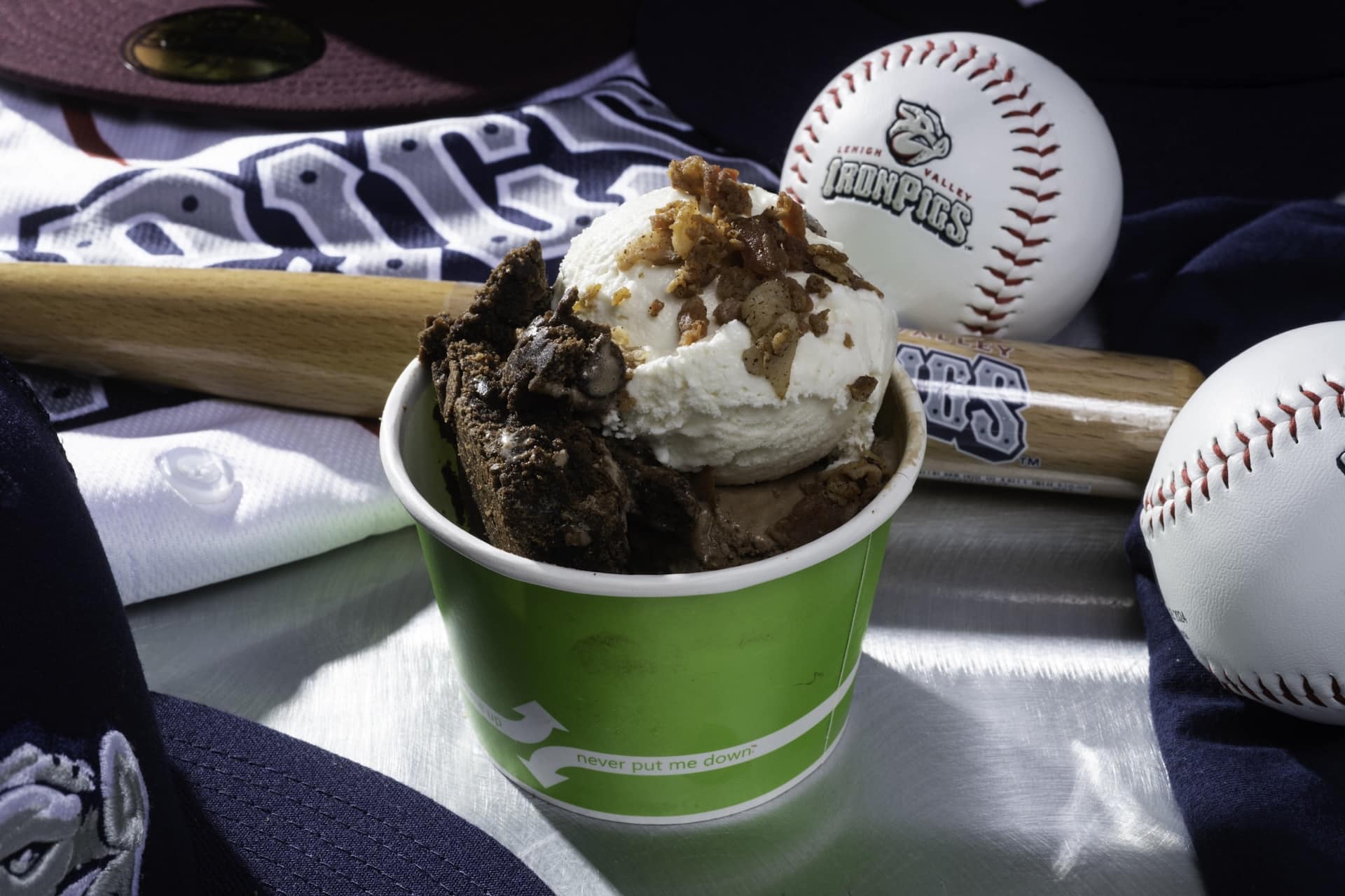 The IronPigs' Brownie Bacon Sundae.