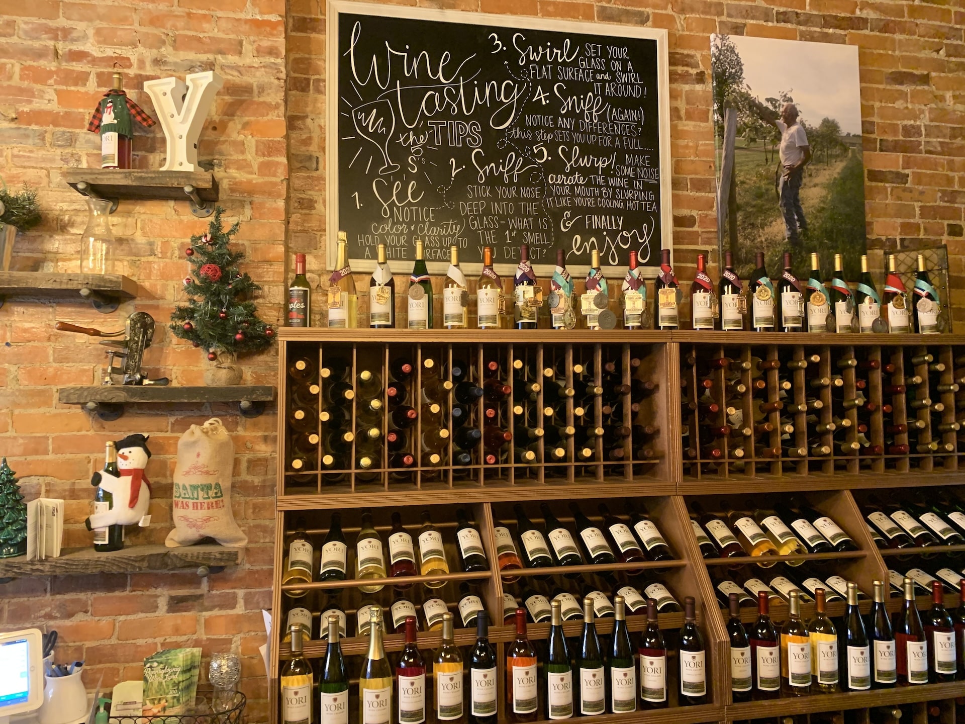 Wines at Yori Wine Cellars.