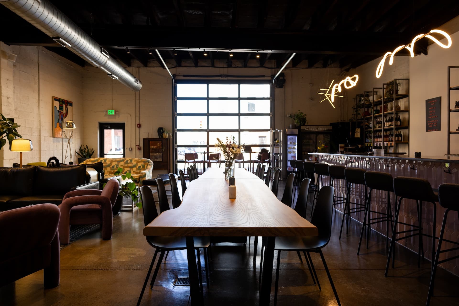 The interior of Mural City Cellars.