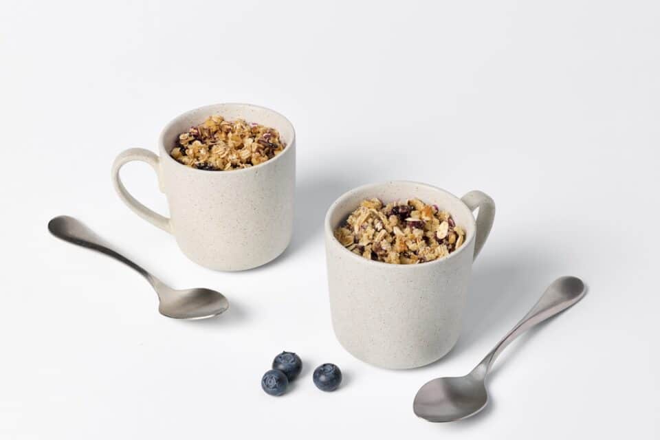 One-mug blueberry cobbler from the Nourish PA recipe series.