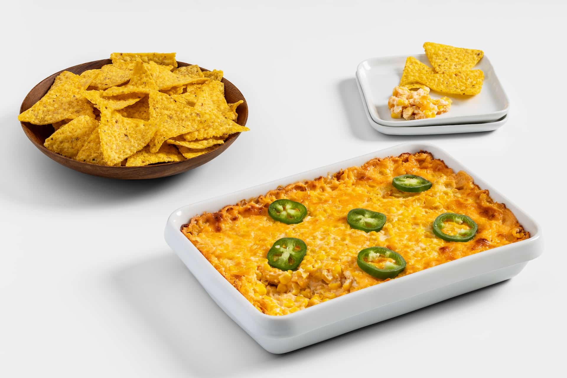 One-pan cheesy baked summer corn dip by Nourish PA.
