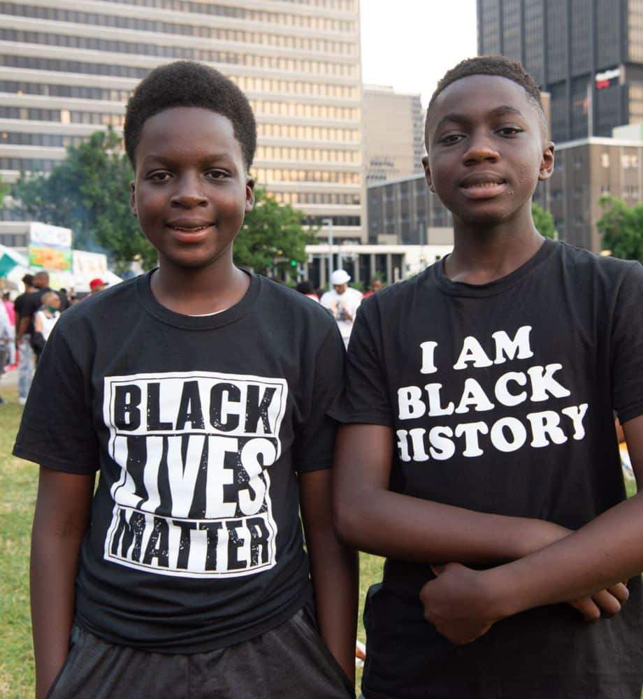 Young men celebrating Juneteenth in Pittsburgh.