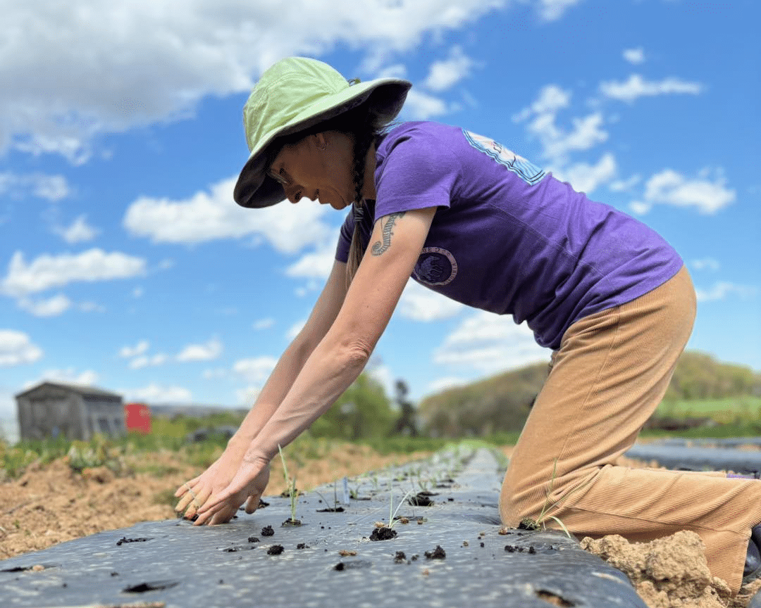 Jennifer Schmehl working the land on her PA Preferred Oak Nut Farm.