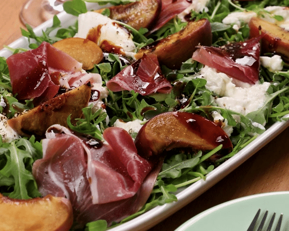 PA Preferred grilled peach burrata salad.