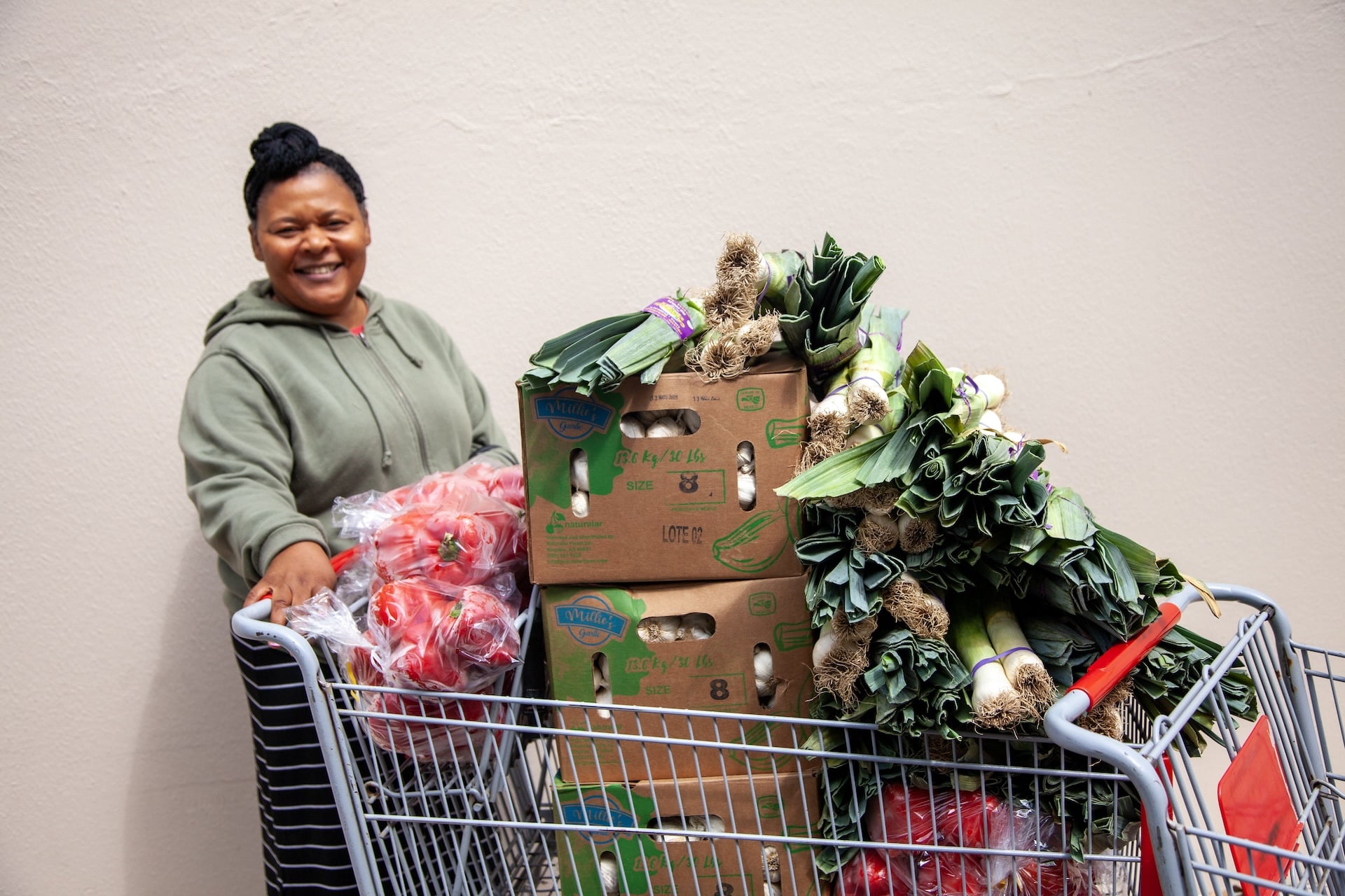 Collecting food to share via Blessings of Hope.